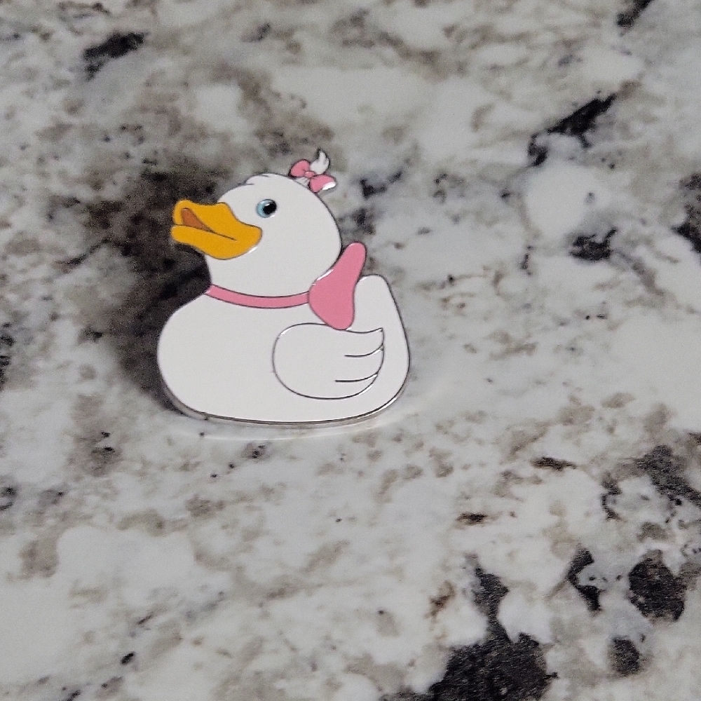 Disney White and Pink Duck Pin